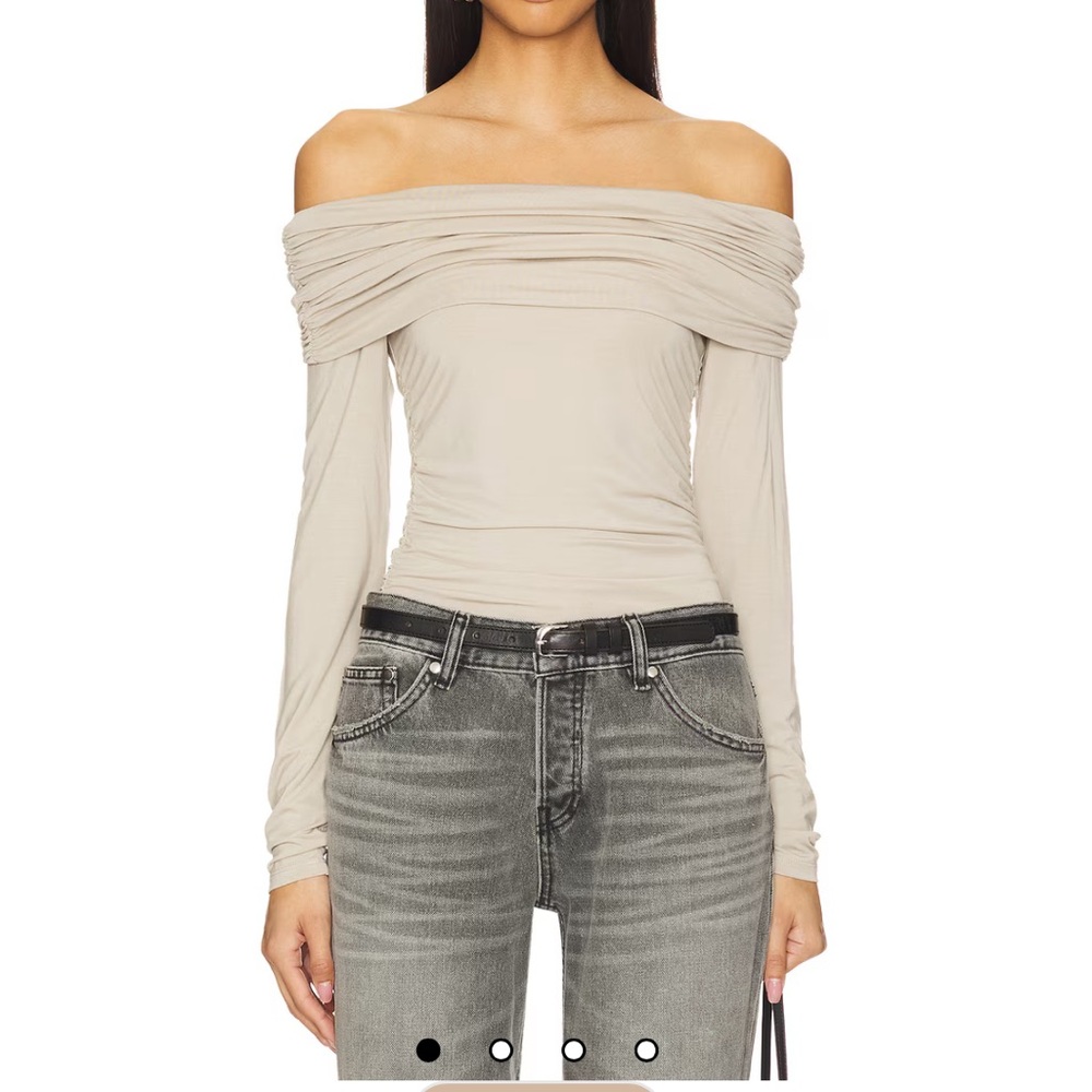 Rag & Bone Off-Shoulder Beige Top